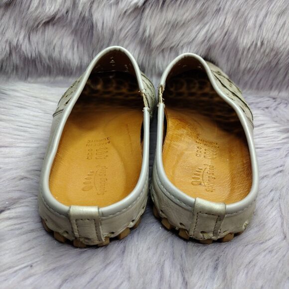 Spring Step Fusalide Leather Slip On Cut Out Clog Mules Womens Size 39/8.5 Grey - Picture 5 of 8